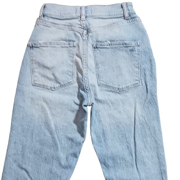 DL1961 Susie Tapered High-Rise Distressed Jeans Women's Size 23 Seaglass Blue - Picture 6 of 15